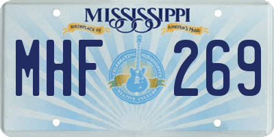 MS license plate MHF269
