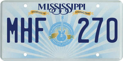 MS license plate MHF270