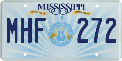 MS license plate MHF272
