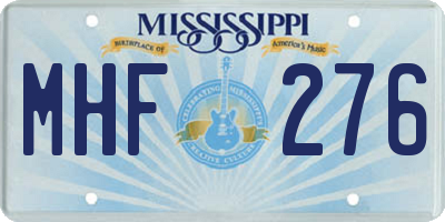 MS license plate MHF276