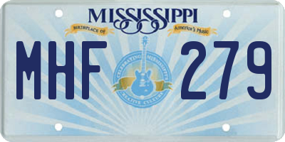 MS license plate MHF279