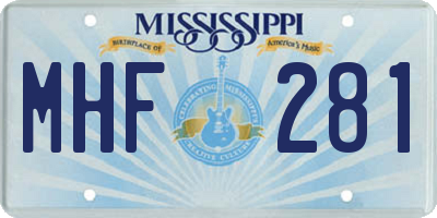 MS license plate MHF281