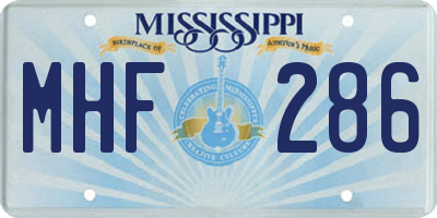 MS license plate MHF286