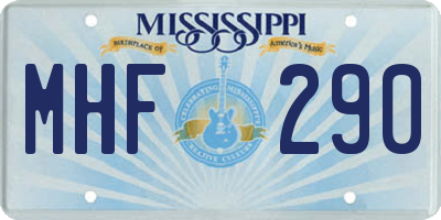 MS license plate MHF290