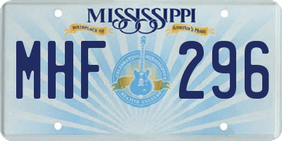 MS license plate MHF296