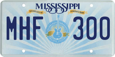 MS license plate MHF300