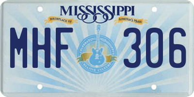 MS license plate MHF306