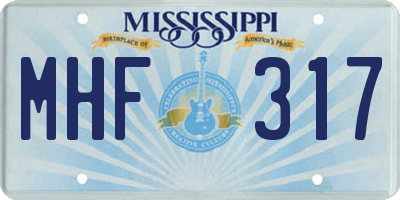 MS license plate MHF317