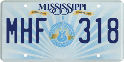 MS license plate MHF318