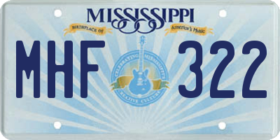 MS license plate MHF322