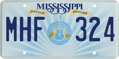 MS license plate MHF324
