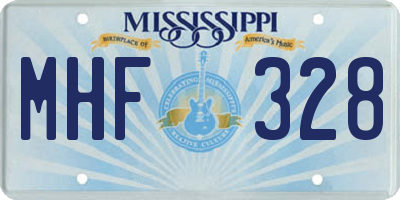 MS license plate MHF328
