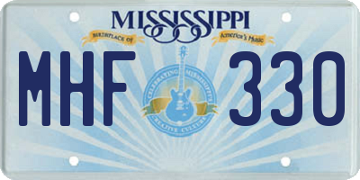 MS license plate MHF330