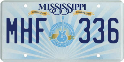 MS license plate MHF336