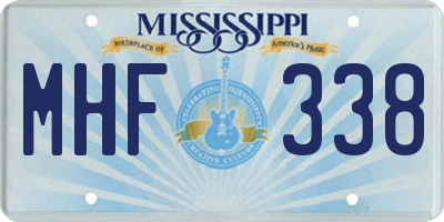 MS license plate MHF338