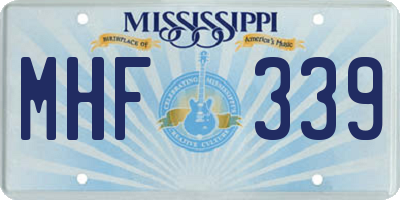 MS license plate MHF339