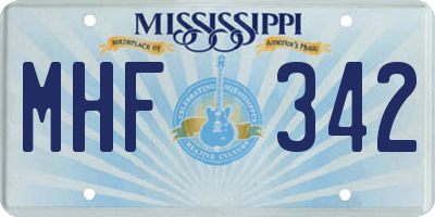 MS license plate MHF342