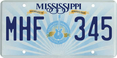 MS license plate MHF345