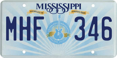 MS license plate MHF346