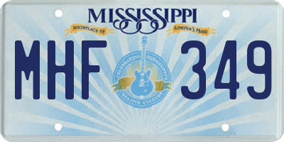 MS license plate MHF349