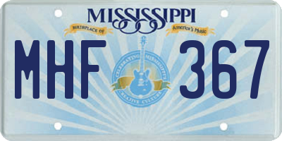 MS license plate MHF367