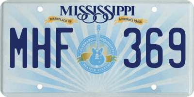 MS license plate MHF369