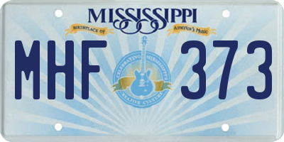 MS license plate MHF373