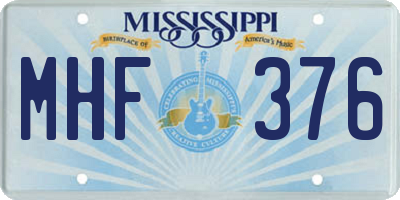 MS license plate MHF376