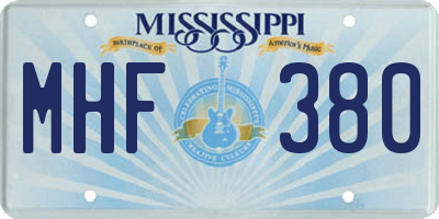 MS license plate MHF380