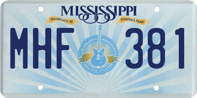 MS license plate MHF381