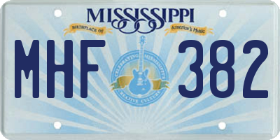 MS license plate MHF382