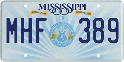 MS license plate MHF389