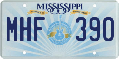 MS license plate MHF390
