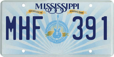 MS license plate MHF391