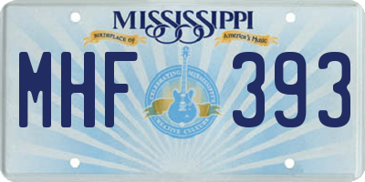 MS license plate MHF393