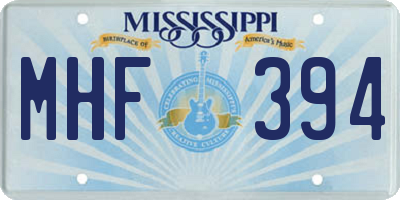 MS license plate MHF394