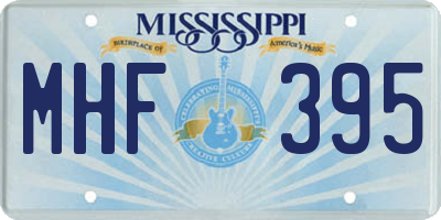 MS license plate MHF395