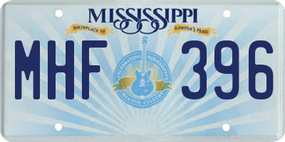 MS license plate MHF396