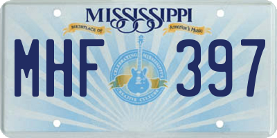 MS license plate MHF397