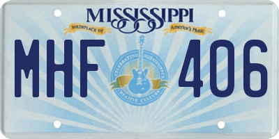MS license plate MHF406