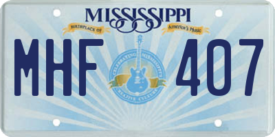 MS license plate MHF407