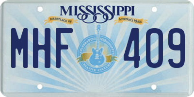 MS license plate MHF409