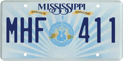 MS license plate MHF411