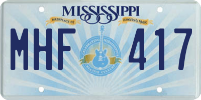 MS license plate MHF417