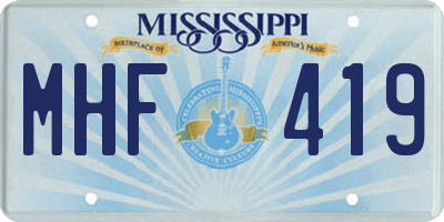 MS license plate MHF419