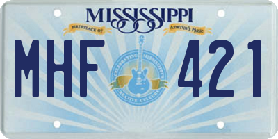 MS license plate MHF421