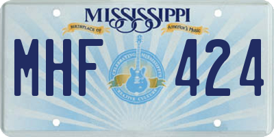 MS license plate MHF424