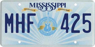 MS license plate MHF425