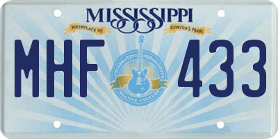 MS license plate MHF433