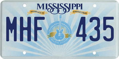 MS license plate MHF435
